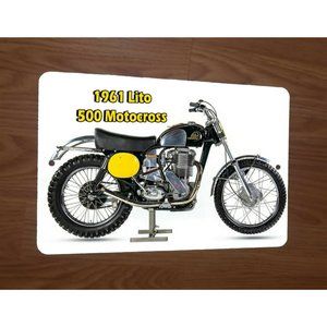 1961 Lito 500 Motocross Motorcycle‎ Dirt Bike 8x12 Metal Wall Sign